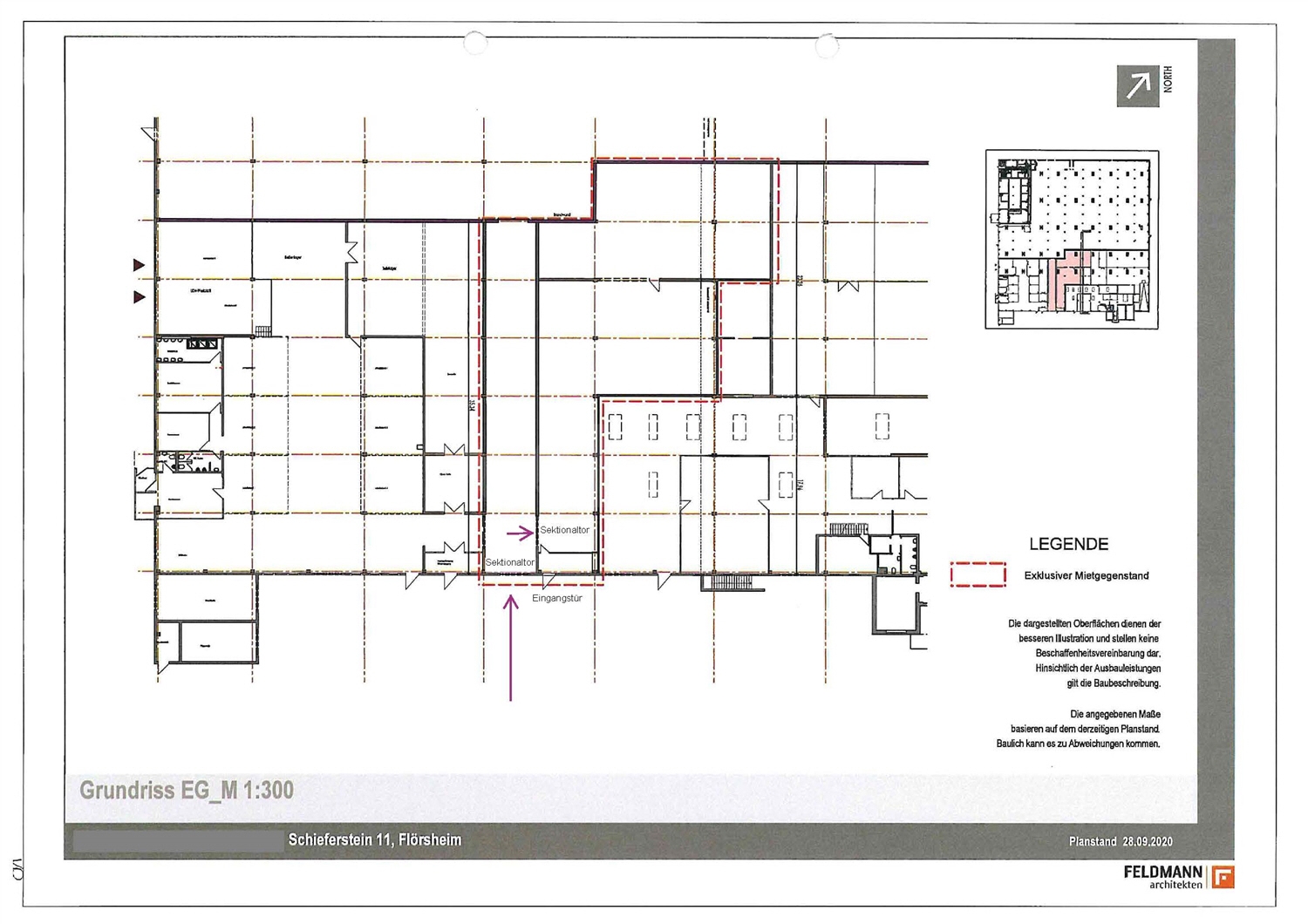 Grundriss freie Hallenfläche
